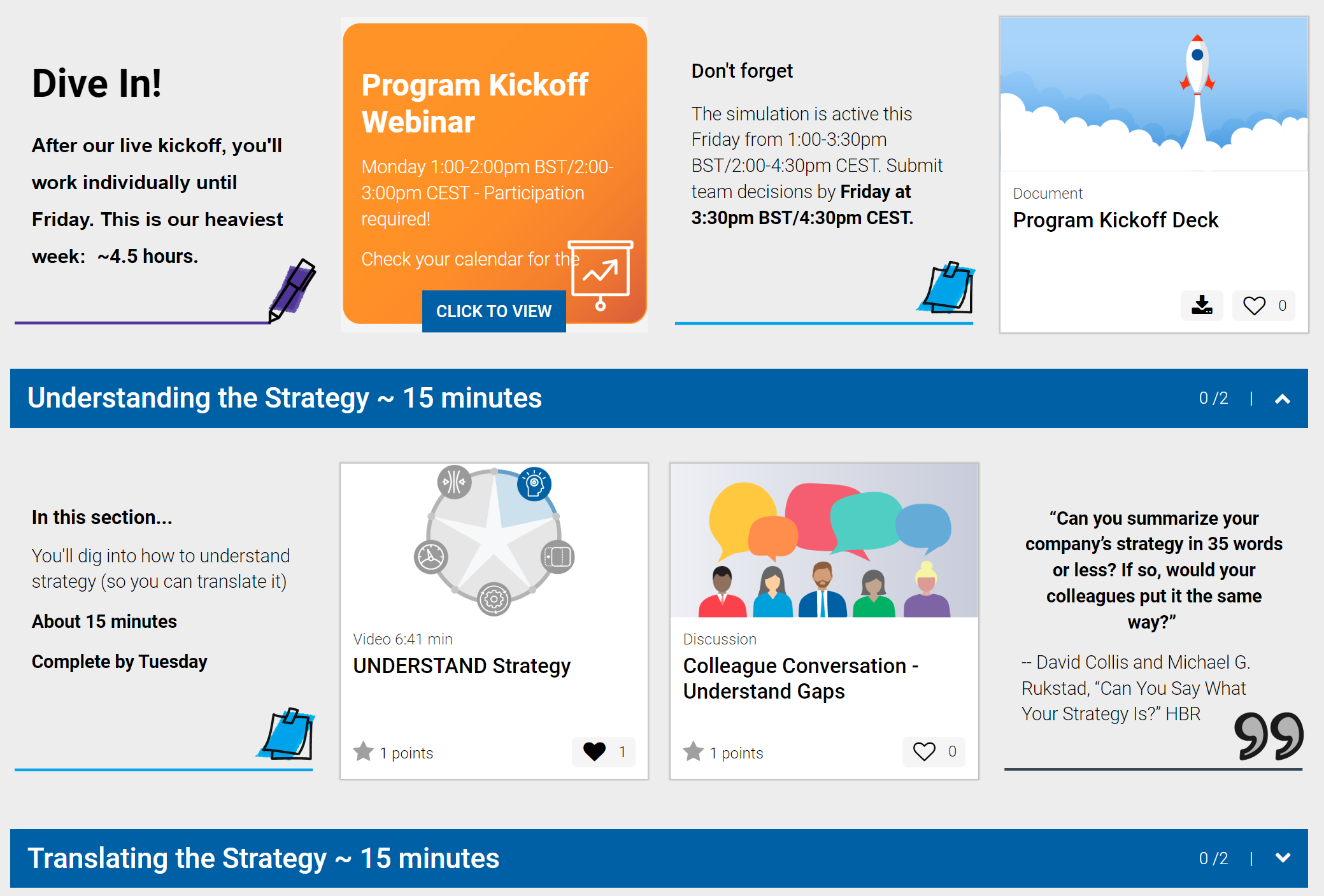 Executing strategy business simulation